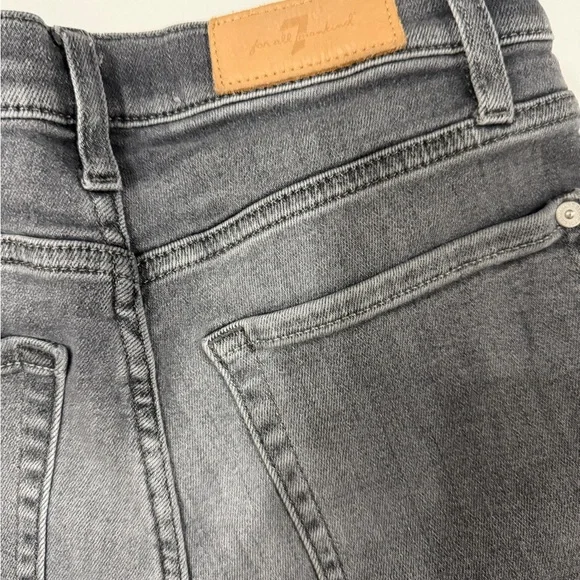 7 For All Mankind High Waist Slim Kick Fray Hem Jeans Luxe Vintage Cher Grey 26 - Picture 13 of 14